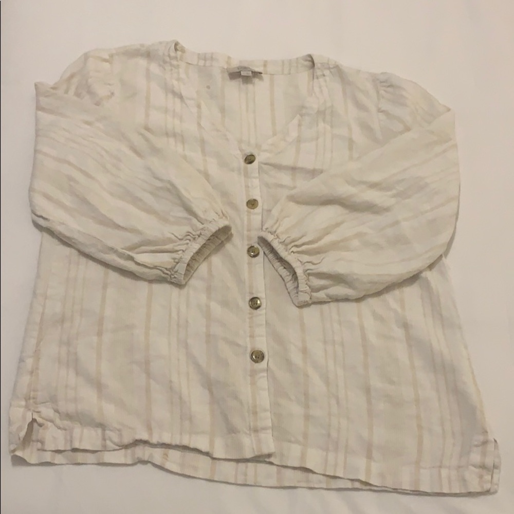 LOFT Blouse with balloon sleeves and buttons